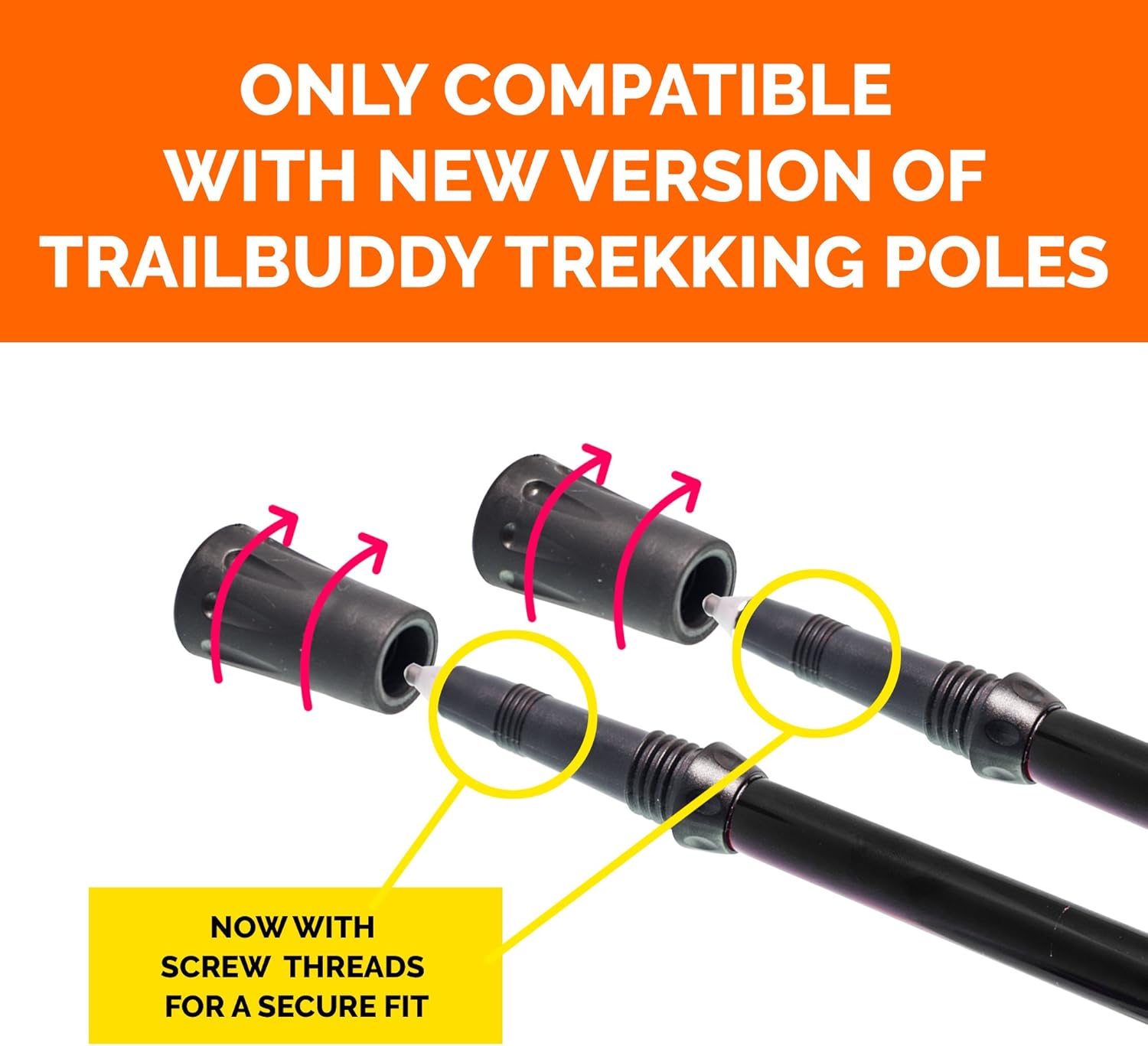 Replacement Pole Tip Protectors Fits Most Standard Hiking Poles with