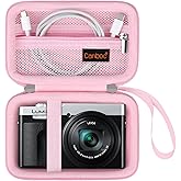 Canboc Carrying Case for Panasonic LUMIX ZS99/ LX10/ ZS80/ ZS100/ ZS70/ ZS200/ ZS60 4K Digital Camera, Point and Shoot Camera Bag, Zipper Mesh Pocket fits USB Cable, Batteries, Pink