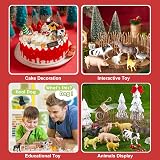 BUYGER Kids Farm Animals Toys Set with Fence, Large and Mini Figurines for 3+ view 6