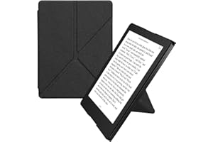 kwmobile Origami Case Compatible with Kobo Aura H2O Edition 2 Case - Slim PU Leather Cover with Stand - Black