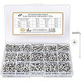 chfine 1110Pcs M3 Metric Bolts and Nuts Assortment Kit, 304 Stainless Steel Hex Socket Head Cap Flat Washers Machine Screws, 