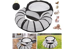QYCHHJ Small Animal Playpen with Toy Tunnel, Waterproof Pet Playpen Guinea Pig Cage Rabbit Cage Breathable Tent Yard Fence with Top Cover Cat Outdoor Enclosure Bunny Cage Indoor for Hamster, Ferret, Hedgehog