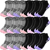 Bemeol Girls Socks 18 Pairs Ankle Socks for Girls Cotton Sports Sock Athletic Running Low Cut Sock for Little Bid Kids