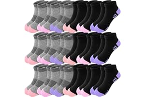 Bemeol Girls Socks 18 Pairs Ankle Socks for Girls Cotton Sports Sock Athletic Running Low Cut Sock for Little Bid Kids