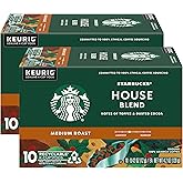 Starbucks House Blend Coffee K-Cup Pods, Medium Roast Arabica Coffee, 10 Count (Pack of 2 Boxes)