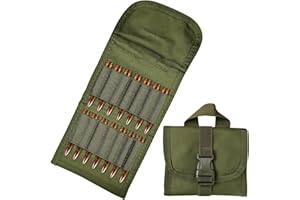 AGORIZEO Tactical Ammo Pouch for Utility Hunting Rifle Foldable Ammo Wallet with Holds 14 Cartridges Firearm Ammunition Carrier Bag for Shooting Range with Gear Rifle Shell Holder Belt for Bullets