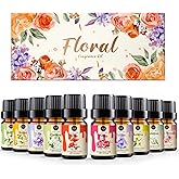 RAINBOW ABBY Floral Essential Oils Set, Premium Fragrance Oil for Candle & Soap Making, 10 Flower Scents in 5ML Bottles, Rose, Jasmine, Cherry Blossom, Gardenia, Plumeria, Peony