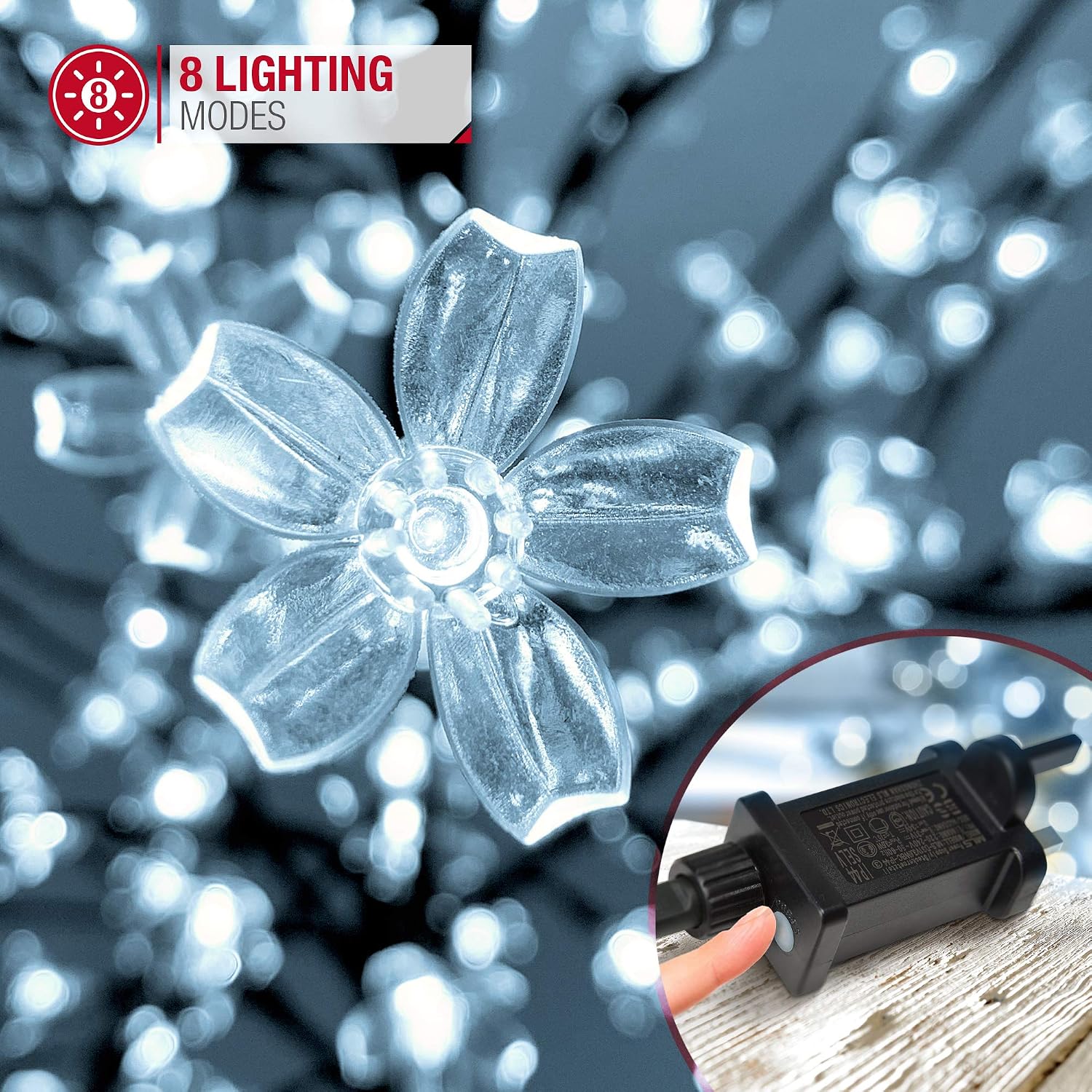 NETTA 5FT LED Cherry Blossom Tree, Pre-Lit 250 Lights, Auto-Off Timer and 8 Lighting Modes, 3M Power Cable - Image 4
