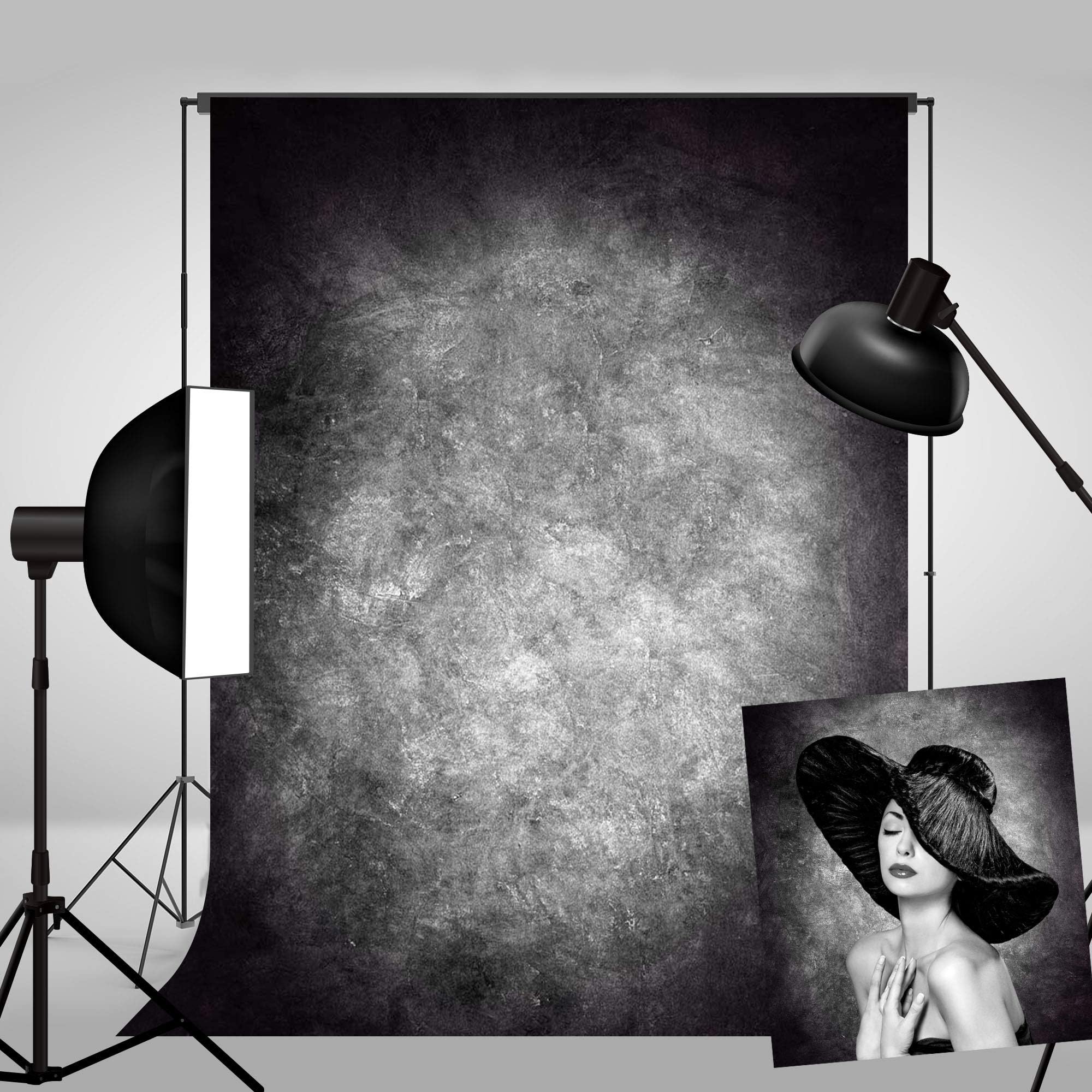 Haboke 5X7ft Soft Durable Fabric Abstract Gray Portrait Photography Backdrop Old Master Style for Photo Studio Booth Props