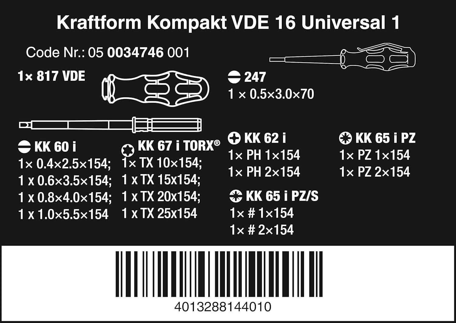Wera 003474 kompakt vde Set SL/PH/PZTX (16 Pieces), Multi-colour - Image 3