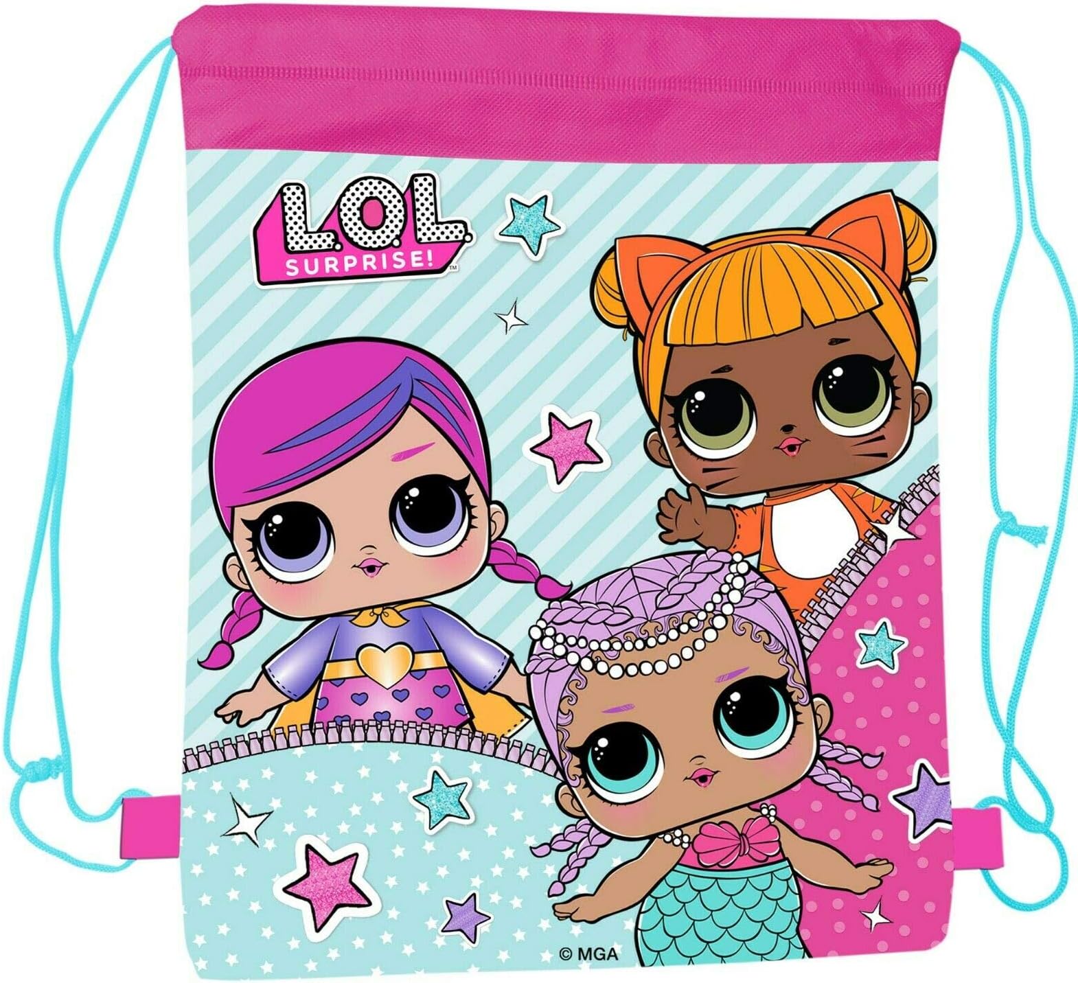 LOL Surprise Draw String Bag School PE Easy Shut Carry Rucksack Kids Swimming Bag