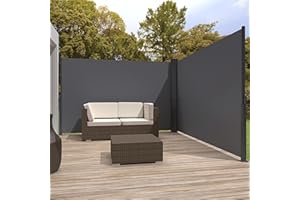ZLINKE Retractable Side Awning,Waterproof & UV-Resistant,Folding Privacy Screen Room Divider Roll Up Balcony (Gray, 276″x 71″)