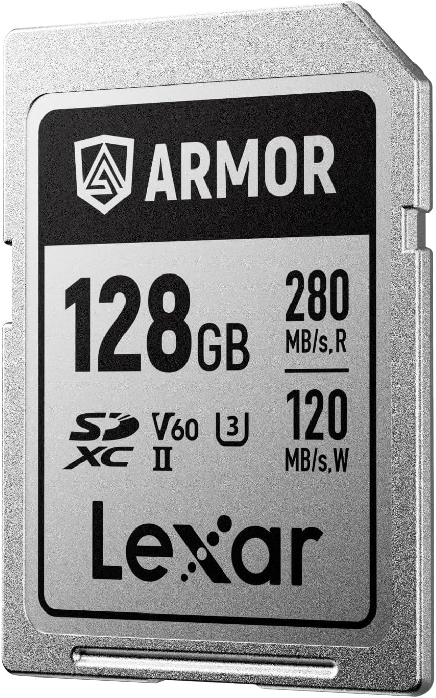 Lexar Armor Silver Pro SD Card 128GB UHS-II C10 U3 V60 280MB/s 6K