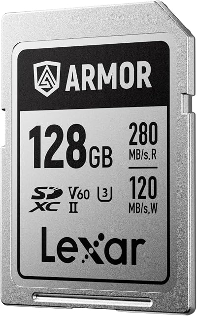 Lexar Armor Silver Pro SD Card 128GB UHS-II C10 U3 V60 280MB/s 6K