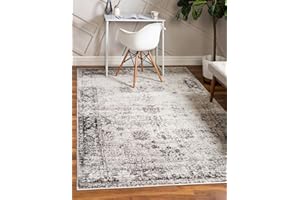 Unique Loom Sofia Collection Area Rug - Casino (5' 3" x 8' Rectangle, Gray/ Beige)
