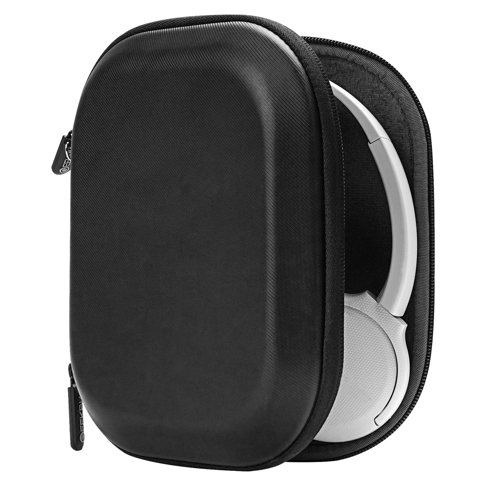 Geekria Shield Headphones Case Compatible with Sony WHCH510, WHCH500, MDR-XB610, MDR-XB600, MDR-XB400, MDR-ZX600 Case, Replacement Hard Shell Travel Carrying Bag with Cable Storage (Black)