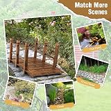 TANGZON 1.5M Wooden Garden Bridge with Safety Railings, Brown view 8