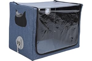 Phefop Large Transparent Oxygen Chamber Pet Nebulizers Box,Oxford Cloth Large Transparent Oxygen Chamber Foldable Pet for Dog