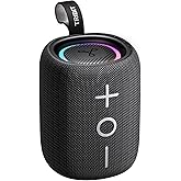 Tribit StormBox Mini+ Portable Bluetooth Speaker, 12W Wireless Speaker with 360°Surround Sound, 12H Playtime, Custom EQ, BT5.4, IPX7 Waterproof, RGB Lights, Type-C, TWS, AAC/SBC, Home/Outdoor/Travel