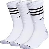 adidas Men's Athletic Cushioned Crew Socks (3 Pairs) Graphic Logo Striped