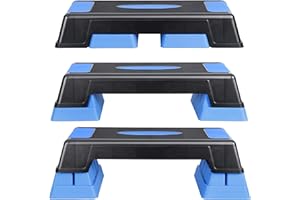 ANT MARCH 30" Aerobic Stepper for Exercise Step Up Exercise Platform with Removable Raisers Adjust 5"-7"-9"，Workout Stepper