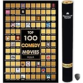 Top 100 Comedy Movies Scratch off Poster - Large Comedies Scratchable Poster - Comedies of all Time Bucket List - Scratchable Checklist Poster - Must See Movie Challenge - Essential Cinema to Watch
