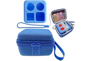 XCIVI Hard Carrying Case and Silicone Skin Cover for YOTO Mini Screen-Free Bluetooth Audio Player, Compatible Accessories for Yoto Mini Make Your Own Card – Kids Screen-Free Bluetooth Audio Player (Blue)