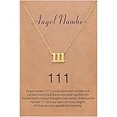 Sunique Angel Number Necklace for Women Dainty Gold Plated Number Necklace Numerology Jewelry Gifts for Women