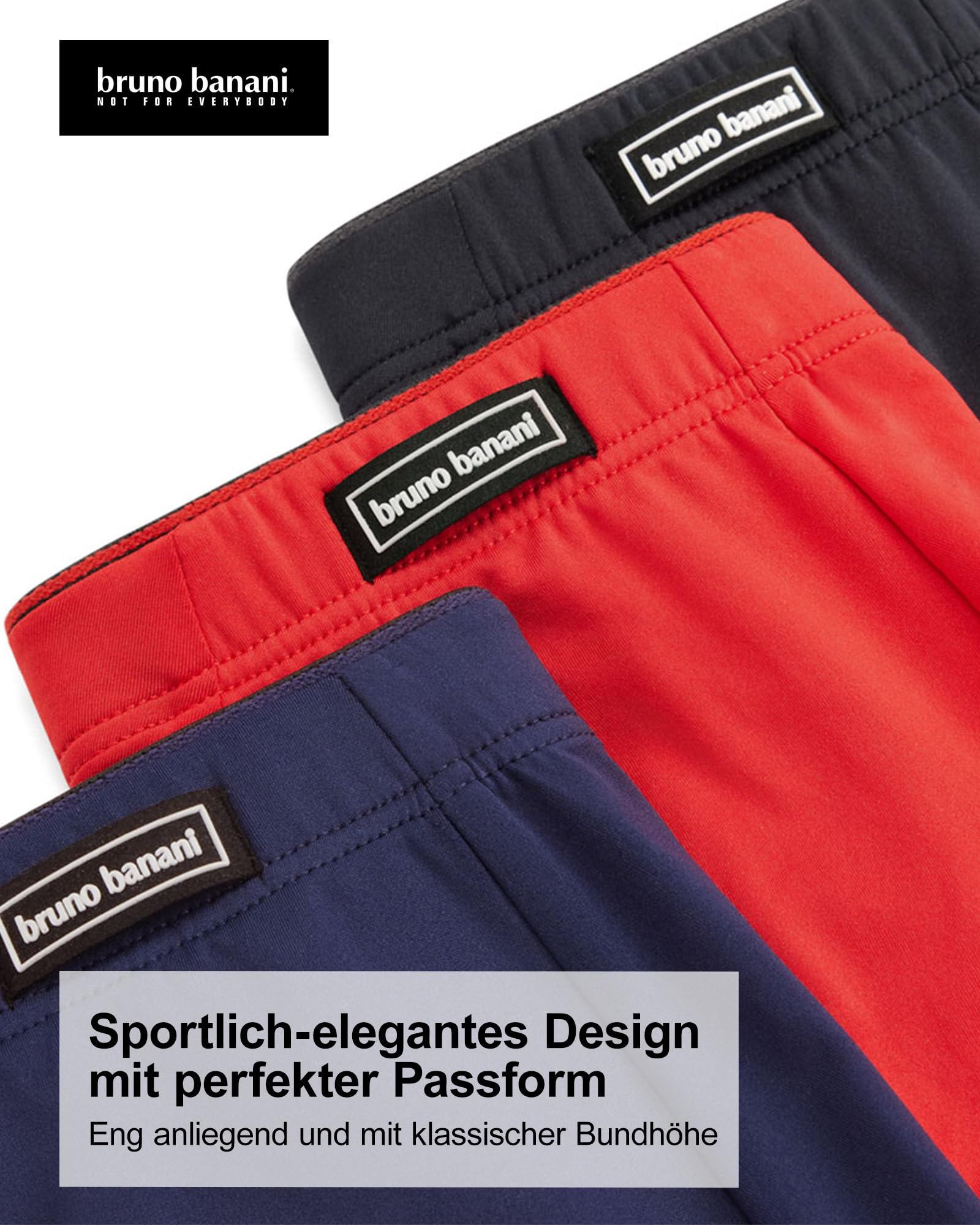 bruno banani Shorts Soft Micro - 3er Set - Herren Boxershorts eng anliegend ohne störende Nähte - Normale Bundhöhe - Atmungsaktiv 2