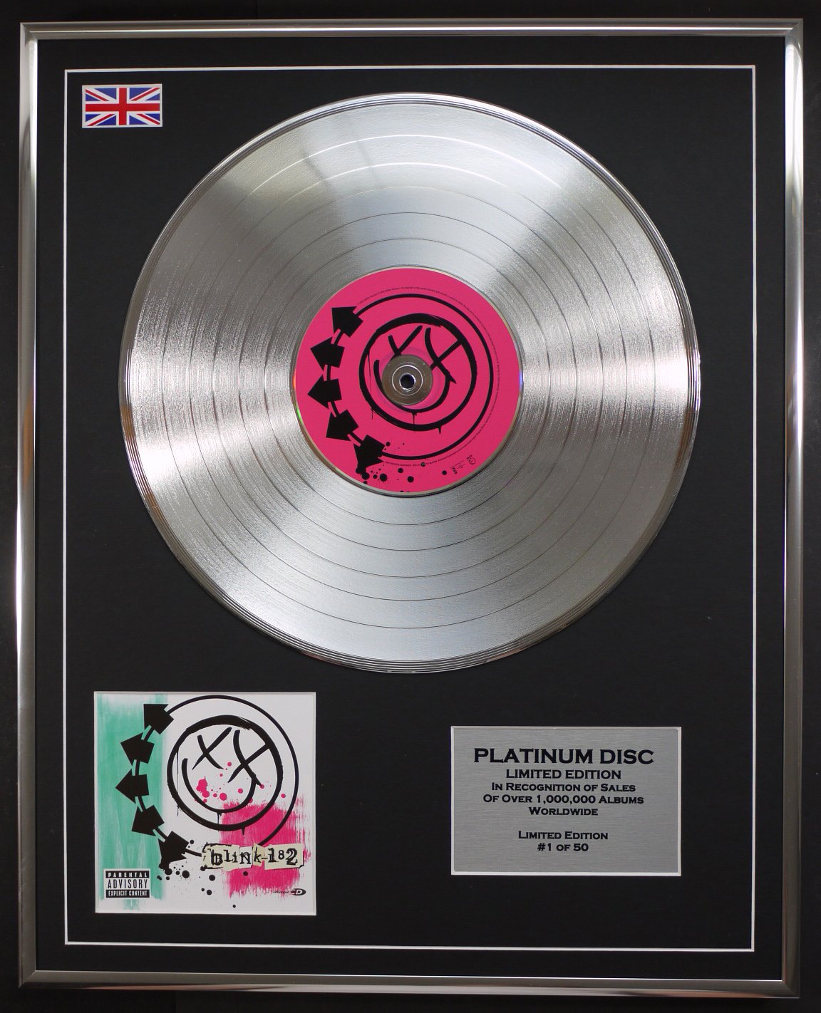 BLINK 182/LTD EDITION CD PLATINUM DISC/BLINK 182