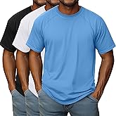 Riyiper 3 Pack S-5XL Men's Big and Tall Raglan Short Sleeve T-Shirts Crewneck Summer Casual Tops Slim Fit Basic Tee