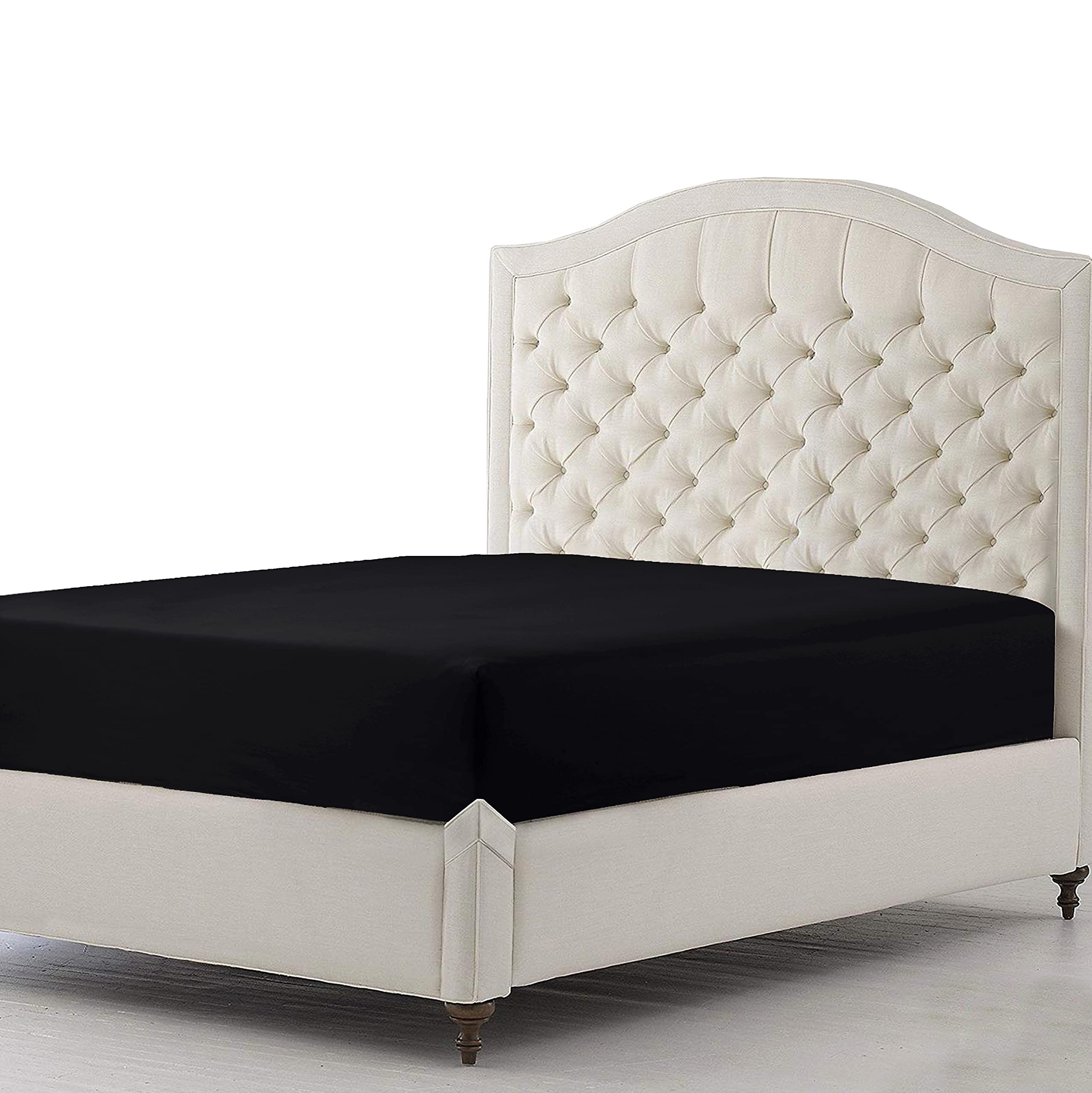 Sapphire collection 300 Thread Count 100% Egyptian Cotton Fitted Sheets (King, Black) โ image 1