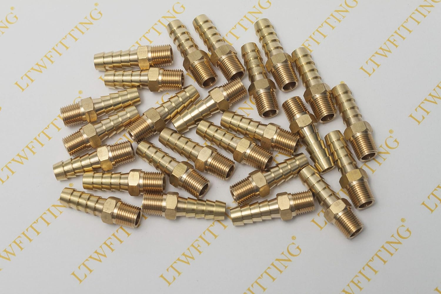 LTWFITTING Brass Barbed Fitting Coupler/Connector 1/8-Inch Male BSPT x 8mm Hose Barb(Pack of 25), Tubing ID: 5/16"(8mm) - Image 3