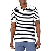 Nautica Men's Classic Fit 100% Cotton Soft Short Sleeve Stripe Polo Shirt