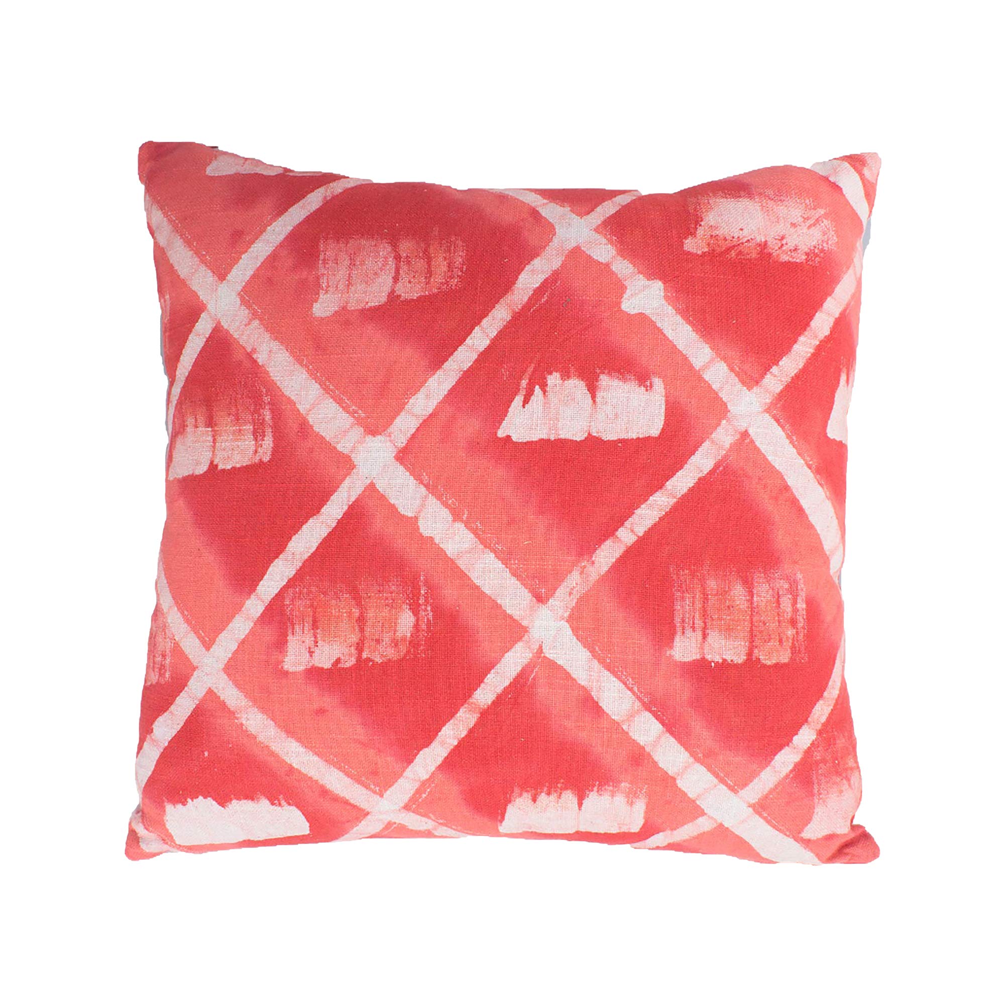 RODASI Red Shibori Cotton 45cm x 45cm Handmade Cushion Cover, Pillow cover, Double sided. Home Decor Decorations For Sofa, chair, bed