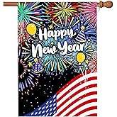 Flagmax New Years Flag,Happy New Year Garden Flag 28 x 40 Inch Happy New Year House Flag for Greettings or Decoration