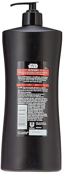 SUAVE KIDS 3 IN 1: SHAMPOO + CONDITIONER+ BODY WASH STAR WARS KYLO REN HYPERSPACE APPLE, 28 OUNCE