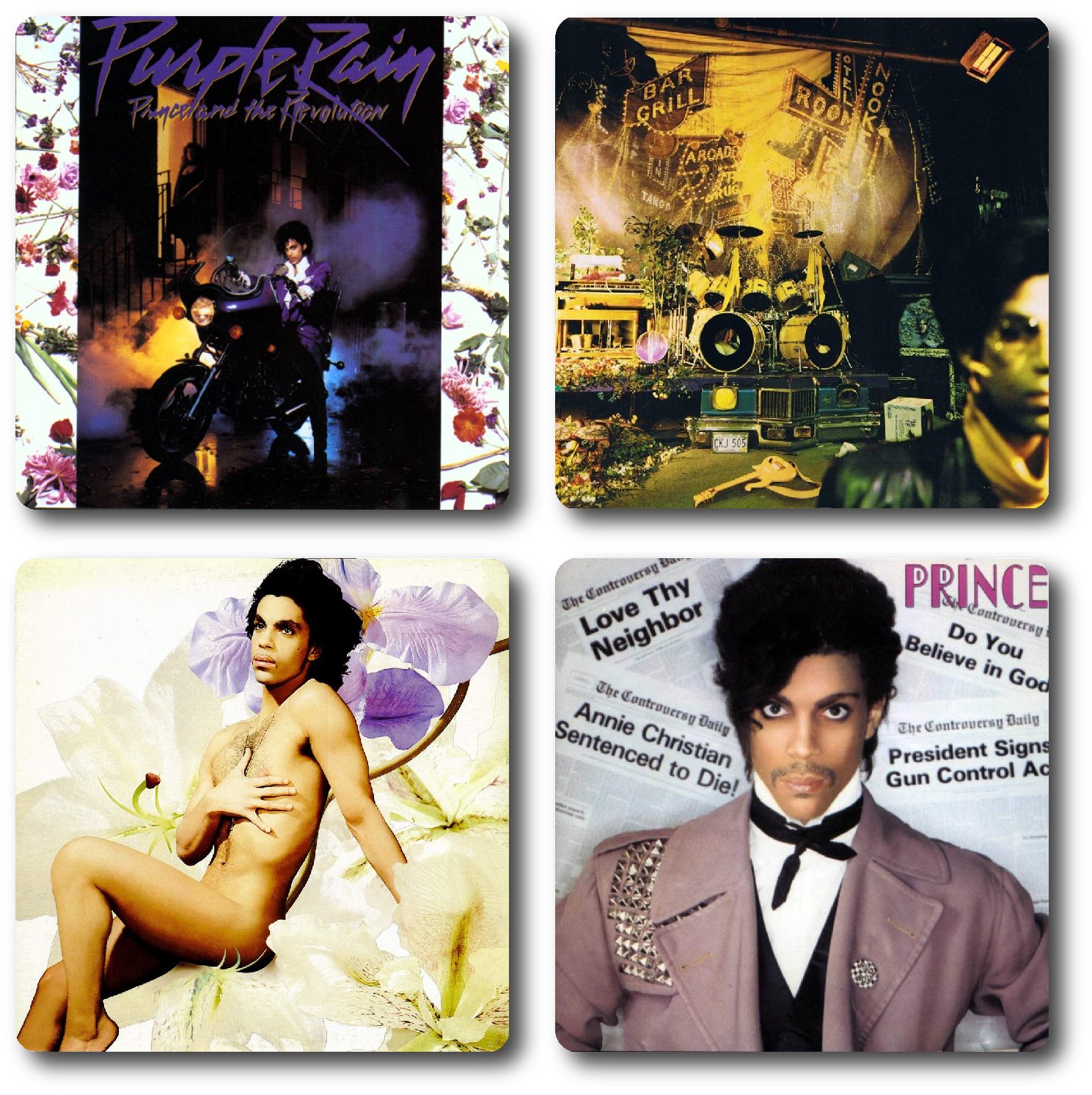 Prince Inspired Coasters 4 Piece Coaster Set 1