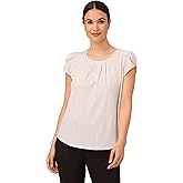 Adrianna Papell Womens Printed Petal Sleeve Knit Top