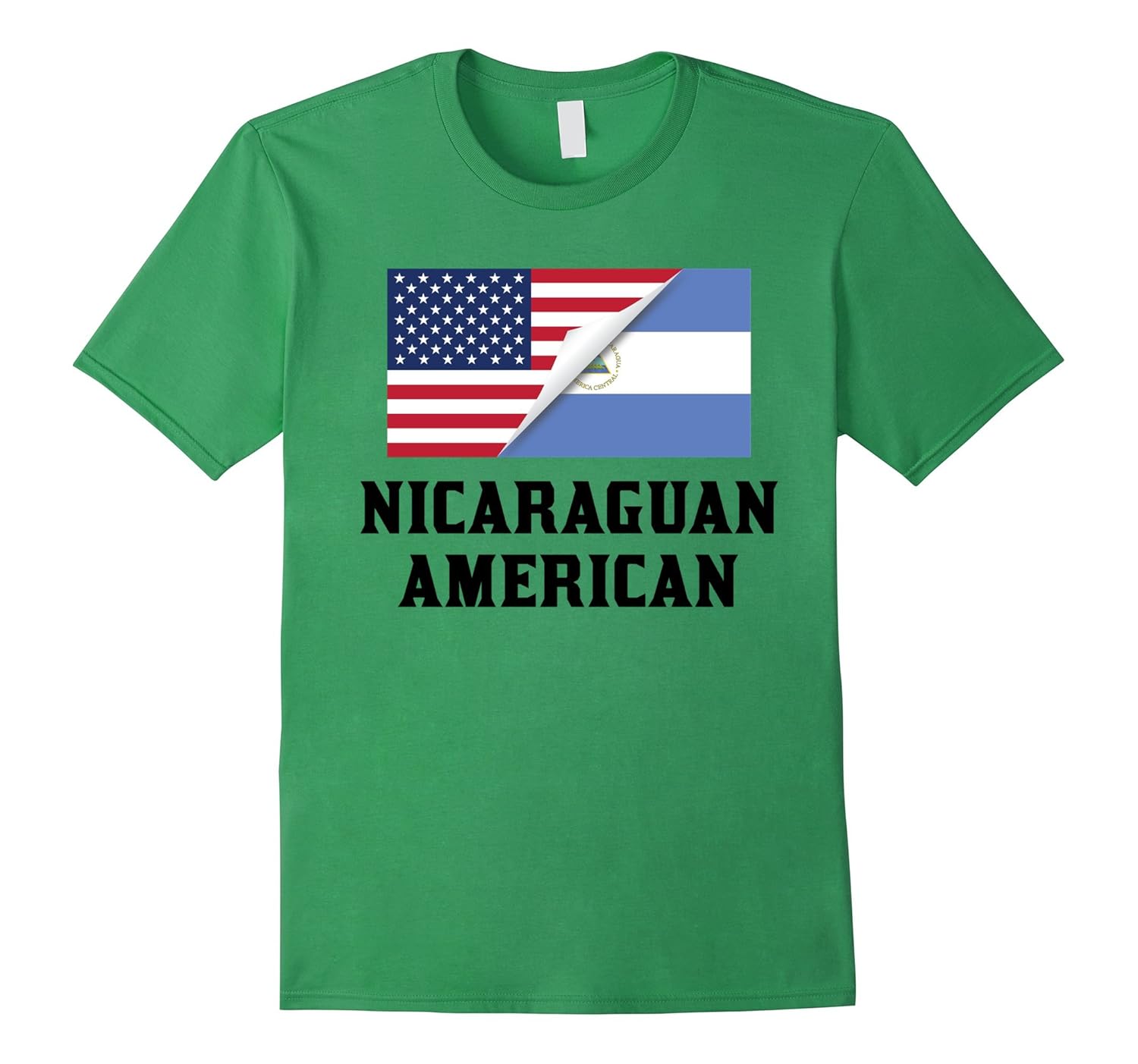 Flags of Nicaragua And USA Nicaraguan American T-Shirt-CL ...