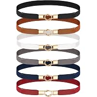 Geyoga 6 Pieces Women Skinny Belts Stretch Buckle Dress  display picture 2