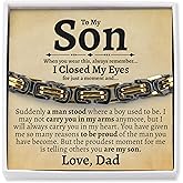 Love You This Much Father to Son Gift | Men's 5mm Twist Steel Bracelet | Present for Son from Dad | 8"+1" Extender | Luxury Gift Box & Card