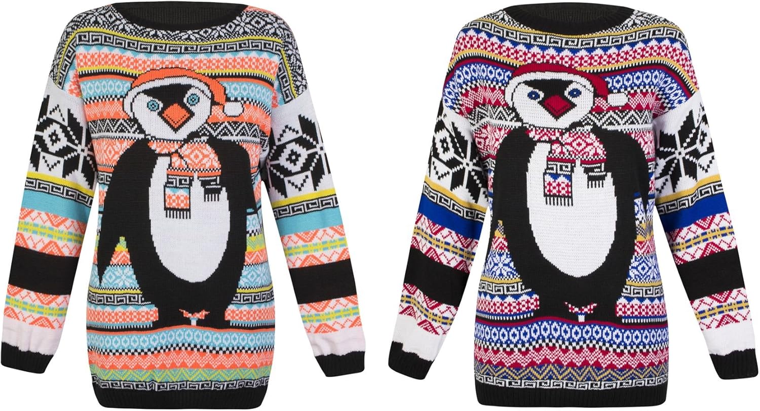 Glow Cool Penguin Women's LED Funny Ugly Christmas Sweater