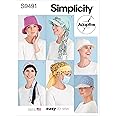 Simplicity Chemo Head Coverings Sewing Pattern Kit, Code S9491, Sizes S-M-L, Multicolor