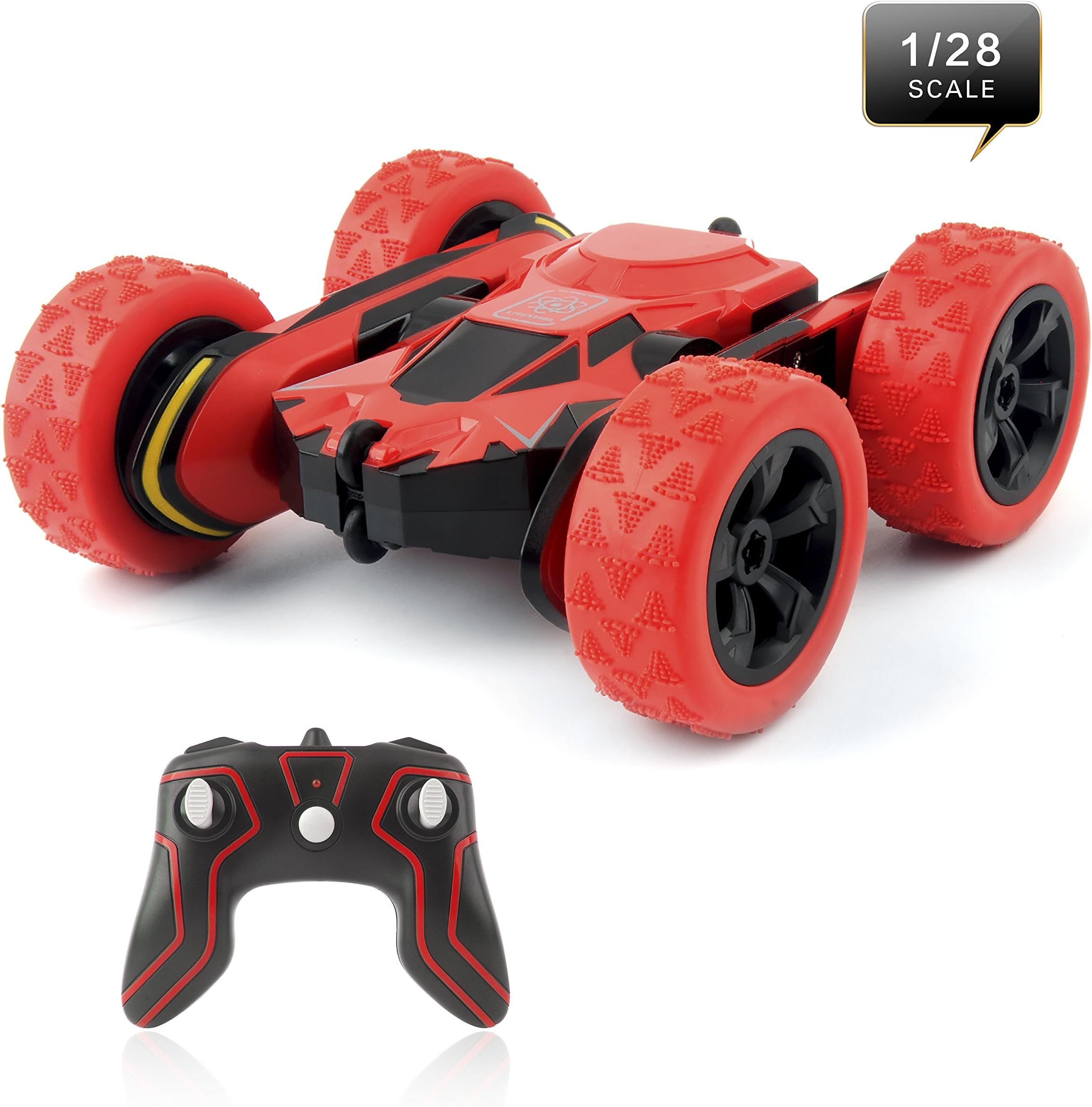 Rimila Electric RC Stunt Cars 2WD Off Road Remote Control Vehicles 2.4GHz Racing Vehicle LED Headlights Extreme High Speed 7.5MPH 360 Degree Rolling Rotating Rotation(Battery Not Included)