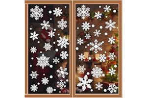 LANSIAN 449PCS+ Christmas White Snowflakes Window Clings Decal Stickers Ornaments for Winter New Year Xmas Party Supplies Frozen Wonderland Decorations (10 Sheets)