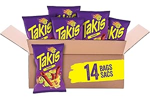 Takis Spicy Chips - Individual Snack Packs Ideal for Office Snacks - 14 Pack of Hot Chips - Perfect Chips and Crisps for Snac