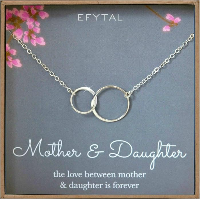 Mother & Daughter Sterling Silver Necklace