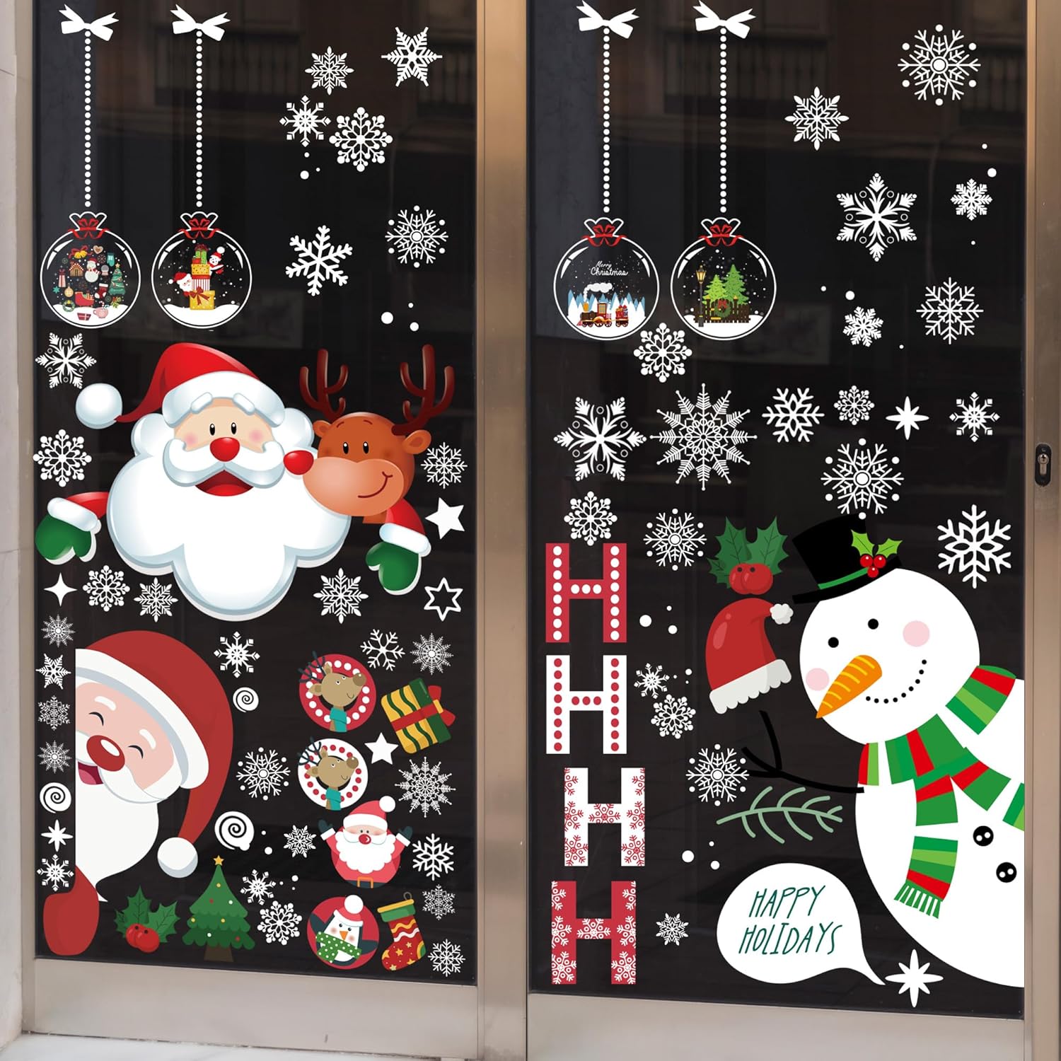 Window Treatments - Christmas Window Clings Double Sided Christmas Window Clings Christmas Window Decorations Winter Decorations Window Snowflakes Decal Xmas Decorations for Glass Windows Home School Office