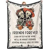 Galentines Day Friend Gifts for Women Best Friend Blanket Best Friend Birthday Gifts for Women Bestie BFF Soul Sister Graduation Present for Woman Helloween- To My Friends Skull Blanket 60"x50"